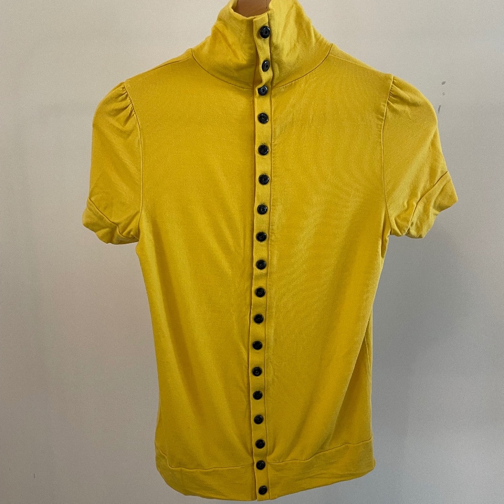 Etcetera Yellow Tee with Button Down Back - Picture 2 of 3
